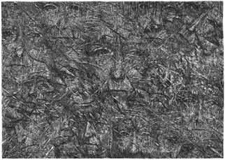 Wieslaw Haladaj; APPEARANCES2, 2013, Original Printmaking Linoleum, 100 x 70 cm. Artwork description: 241       BLACK AND WHITE      ...