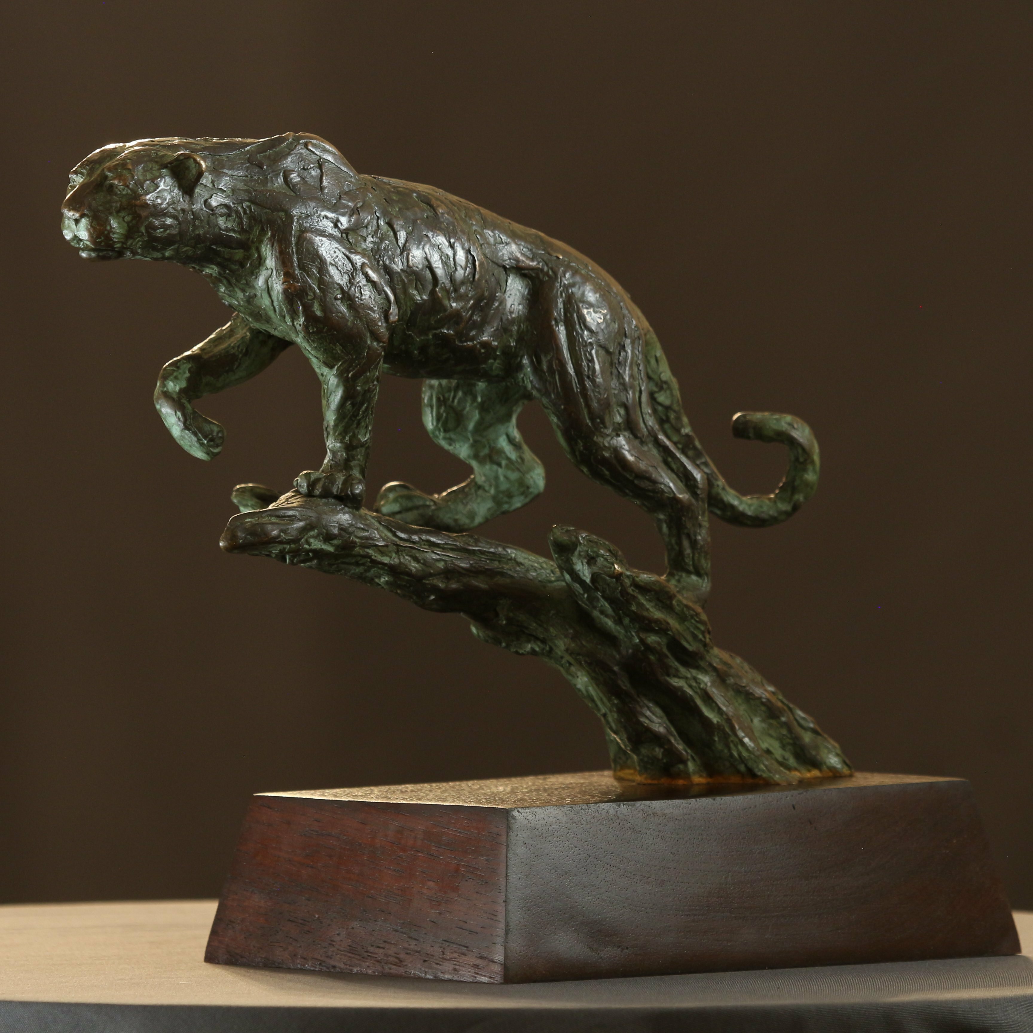 Willem Botha; Stalking Leopard, 2019, Original Sculpture Bronze, 11 x 10 inches. Artwork description: 241 This is a Maquette for a life- size work I didLimited edition No 1 out of 15...