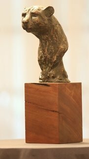 Willem Botha; Cheetah Bust, 2019, Original Sculpture Bronze, 4 x 12 inches. Artwork description: 241 Cheetah Bust starring into infinityLimited edition No 1 15...