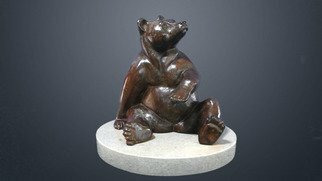 Willem Botha; Little Bear, 2021, Original Sculpture Bronze, 25 x 22 cm. Artwork description: 241 Sculpture Bronze on Stone.  Little Bear.  These sculptures have an Limited Edition of 14, and there are still 13 available.  Bronze.  Size 24,9WX21,8HX24,9Dcm.  Ships in a box...