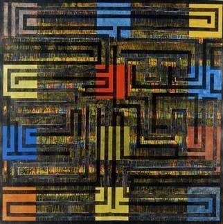 William Dick, 'YADDO III', 2006, original Drawing Other, 150 x 150  cm. Artwork description: 2793  The painting portrays a powerful sense of illumination and generates a spiritual atmosphere through its repainting. The geometric patterns are inspired by both ancient tribal symbols and a fascination with the geological formations of the landscape. Each painting therefore evolves out of itself, layer on layer, transforming ...