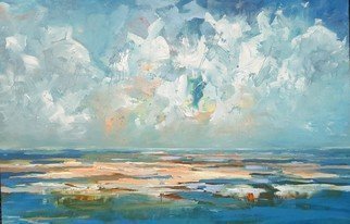 Wim Van De Wege; Seascape Zeeland Xxl 1, 2018, Original Painting Acrylic, 200 x 130 cm. Artwork description: 241 A beautiful and colourful XXXL painting on stretched canvas 200x130 cm Because I live close to the sea, I see every day the beautiful color shades at the top of the water. This painting is painted in the afternoon, where the sun dives behind the clouds and ...