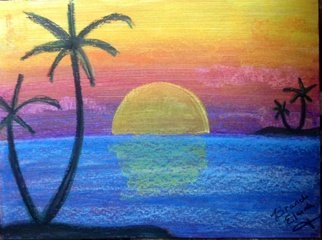 Brandi Smith; Sunset Viola, 2014, Original Pastel Oil, 18 x 24 inches. Artwork description: 241  I was daydreaming of being at the beach watching the sunset and this is what came out on canvas!  ...