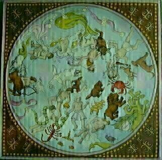 Wendy Lippincott, 'Zodiac', 2000, original Painting Oil, 32 x 32  x 1 inches. Artwork description: 3099 Northern Hemisphere Zodiac Constellations...