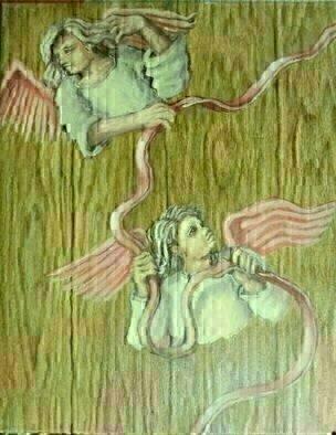 Wendy Lippincott; Board Angels, 2017, Original Painting Oil, 18 x 24 inches. Artwork description: 241 Double Meanings are Fun...