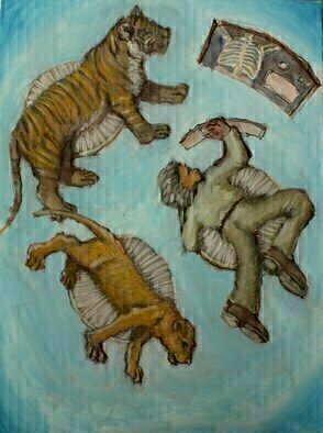 Wendy Lippincott; Cat Scan, 2023, Original Painting Oil, 18 x 24 inches. Artwork description: 241 Whimsical Take on a CAT scan.  ...