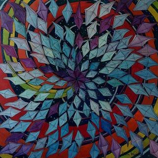 Dana Wodak; The Big Bang, 2016, Original Painting Oil, 80 x 80 cm. Artwork description: 241  spiritual cosmic univers art realistic oilpaintings in thin layers of colour  fineart DanaWodak ...
