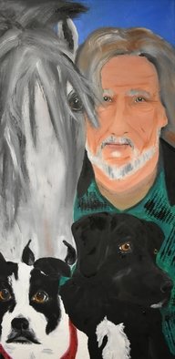 Susan Snow  Voidets ; The Grey Stallion, 2019, Original Painting Oil, 15 x 30 inches. Artwork description: 241 Here is the grey stallion with kris kristofferson of the Highway Men. This is one in the series that includes Willie Nelson,  Johnny Cash,  Waylon Jennings and Merle Haggard  These paintings are one of a kind originals. I include rescue dogs and horses in with these country ...