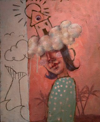 Wanda Torres; Reve Tropical, 2018, Original Assemblage, 32 x 45 cm. Artwork description: 241 whimsical, surrealistic, figurative...