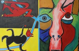 Xavier Palacin; Vinculos, 2017, Original Painting Acrylic, 70 x 50 cm. Artwork description: 241 Abstract, surrealist, colourful, ...