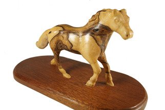 Kir Asariotis; Horse , 2013, Original Sculpture Wood, 15 x 12 cm. Artwork description: 241  olive wood    ...
