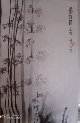 Qinghe Yang; Chinese Painting Bamboo, 2022, Original Painting Ink, 45 x 65 inches. Artwork description: 241  Ink and water mixed , typical chinese paintig on ShengXuan paper....