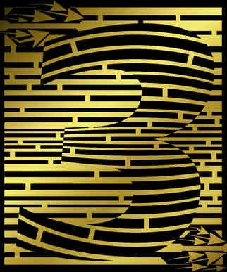 Yanito Freminoshi; Golden PriMaze Prime Numb..., 2013, Original Digital Drawing,   inches. Artwork description: 241  Psychedelic Artwork of the Number THREE as it is a prime number, part of the Primaze Collection of Prime Number Mazes. If you need to, you can find the MAZE SOLUTION in order to know the way ...
