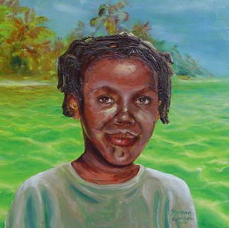 Yordan Enchev; Saint Vincent Girl 2, 2003, Original Painting Oil, 16.8 x 16.8 inches. Artwork description: 241  Oil painting on board rendered after my trip to the West Indies. Unframed. ...