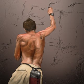 Dylan Barnard; Mountain Lines, 2015, Original Computer Art,   inches. Artwork description: 241  rock climbing, sketch, drawing, art, abstract, sport ...