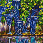 Yelena Rubin; Reflection In The Glass, 2011, Original Painting Acrylic, 24 x 36 inches. Artwork description: 241  This is a very colorful but yet calming image. It is a large painting with amazing color, patterns, and reflection. Combination green and blue that draws your eyes to it, you just keep on looking at it.Every artwork is done using the best grade paints and ...