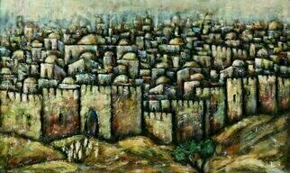 Yosef Reznikov; The Old Jerusalem, 2019, Original Mixed Media, 60 x 97 cm. Artwork description: 241 Jerusalem in painting.Jerusalem remains a favorite subject of painting today  many Israeli and foreign artists have managed to realistically or symbolically express the peculiar beauty and special color of the Holy City. This topic is very close to us. We have completed a significant number of ...