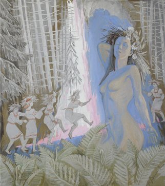 Yuri Vasiliev; Ivan Kupala Night Celebration, 2015, Original Painting Oil, 97 x 87 cm. Artwork description: 241 ethnic, erotic, folk, forest, dance, girls...