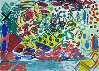 Yuriy Samsonov; Lemonade, 2021, Original Mixed Media, 44 x 32.2 inches. Artwork description: 241 The work is executed in the style of Abstract Expressionism, in mixed media on paper, acrylic, tempera, gouache. ...