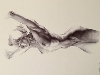 Yuriy Ivashkevych; Dancer, 2018, Original Drawing Pen, 29 x 42 cm. Artwork description: 241 From my serie aEURoe Ballet dancer aEURoe...
