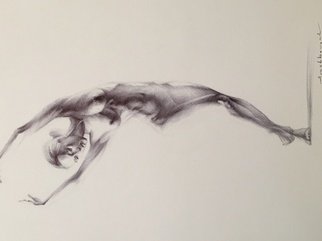 Yuriy Ivashkevych; Dancer, 2018, Original Drawing Pen, 29 x 42 cm. Artwork description: 241 From my serie aEURoe Ballet dancer aEURoe...