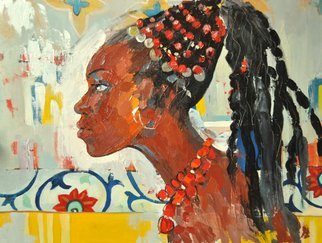 Anastasia Zakharova; Tanzanian Waitress, 2016, Original Painting Oil, 80 x 60 cm. Artwork description: 241 this is the girl I saw in the cafe when I was in Dar es Salaam. she seemed very beautiful to me...