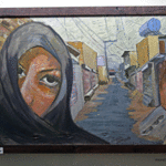 Zamin Sangtarash; TeriTasveer, 2011, Original Painting Oil, 24 x 18 inches. Artwork description: 241  Teri Tasveer means Your Picture in urdu. This somehow represents face of a woman in third world, radically islamic society. How much they are exposed to life and how much they have the opportunity to experience life. ...
