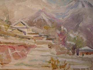 Costanza Zappa; Baita Con Neve, 2000, Original Painting Other, 24 x 36 cm. Artwork description: 241  country house in the mountain with snow ...