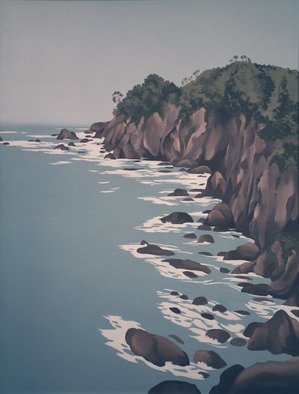 Terry Zarate; Sea Cliffs, 1989, Original Painting Oil, 14 x 18 inches. Artwork description: 241 i USED TO LIVE NEAR THE BEAUTIFUL CLIFFS IN NORTHERN CALIFORNIA.  IT WAS HEAVEN TO WALK ALONG AND ENJOY THE INTERESTING PATTERNS IN THE ROCKS. ...