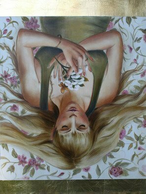 Marsha Bowers, 'Day Dreamer', 2009, original Painting Oil, 18 x 24  inches. Artwork description: 2307  Oil on Panel with Gilding ...