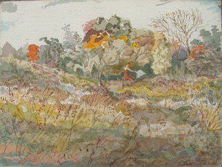 Dana Zivanovits; AUTUMN WIND, 2010, Original Watercolor, 12 x 9 inches. Artwork description: 241           This watercolor was done on acid free all cotton Windsor Newton watercolor paper and is signed and dated.              ...