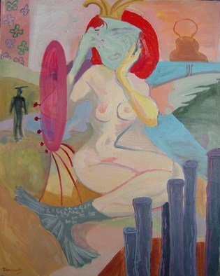 Dana Zivanovits; MIRROR, 1992, Original Painting Oil, 24 x 30 inches. Artwork description: 241    This painting was done in oil on stretched canvas in Los Angeles.  ...