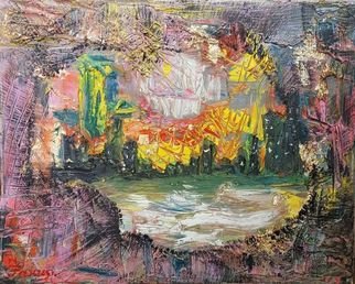 Zlatka Yankova; The Lost City, 2019, Original Painting Oil, 42 x 33 cm. Artwork description: 241 oil, canvas...