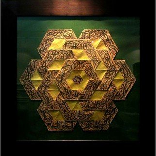 Parastoo Zomorrod; Hexagon Calligraphy, 2018, Original Paper, 60 x 60 cm. Artwork description: 241 Origami, Tessellation, Hexagon, Tessellation...