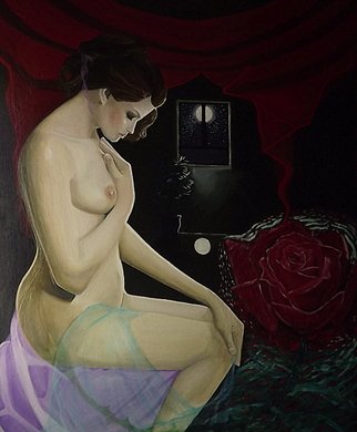Andrea Zucca; Night Rose, 2009, Original Painting Oil, 70 x 85 cm. 