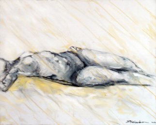Zuzanna Kozlowska; Sunbather, 2005, Original Painting Acrylic, 24 x 18 inches. Artwork description: 241  Original Mixed Media Artwork. Life drawing from observation of nude model  ...