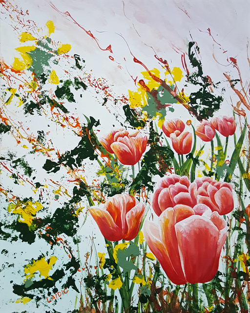 Aarron Laidig  'Edge Of A Tulip Garden', created in 2017, Original Painting Oil.