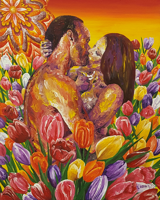 Aarron Laidig  'Many Colored Tulips', created in 2019, Original Painting Oil.