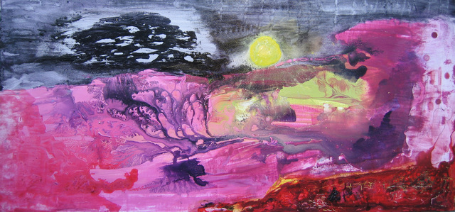 Andrei Autumn  'Difficult Sun', created in 2012, Original Painting Acrylic.