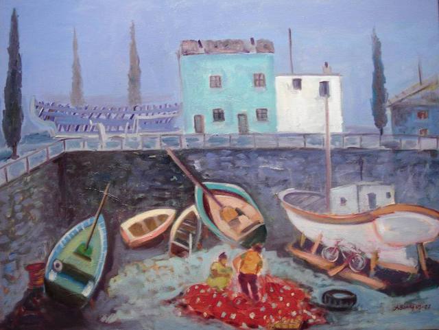Alaattin Bender  'Seaside', created in 2007, Original Painting Oil.