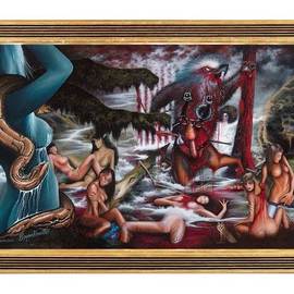 Bryan Kemila: 'crucifiction', 2018 Oil Painting, Erotic. Artist Description: The fraudulent religious organizations were the inspiration.  They are the world s most devious, troubling, and filthy monsters.  They come up with all kinds of labels for all kinds of sexual activity.  They say that we are more or less LGBTQ.  But in reality we are just sexual ...