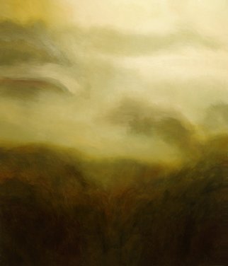 Anne Bradford: 'Luminous Sky', 2008 Oil Painting, Abstract Landscape. Mystical, serene, calming, sky, valley, mist, green...