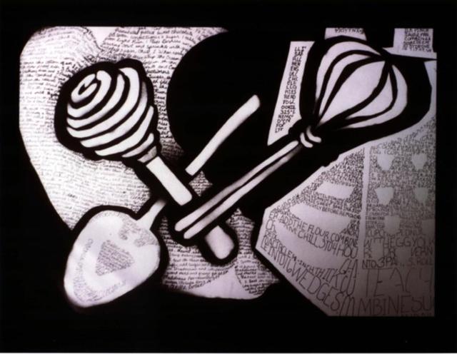 Artist Stephanie Hayden. 'Kitchen Tools Of Inspiration' Artwork Image, Created in 2002, Original Printmaking Lithography. #art #artist