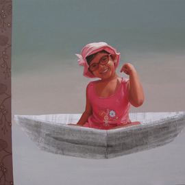 Nabendu Roy: 'imagination of little girl 1', 2020 Acrylic Painting, Conceptual. Artist Description: Inspiration aEUR