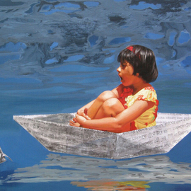 Nabendu Roy: 'imagination of little girl 10', 2020 Acrylic Painting, Conceptual. Artist Description: Inspiration aEUR