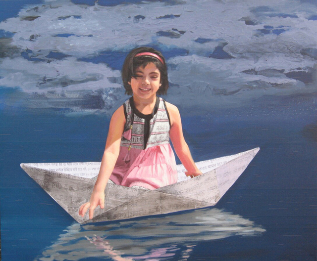 Artist Nabendu Roy. 'Imagination Of Little Girl 2' Artwork Image, Created in 2020, Original Painting Acrylic. #art #artist