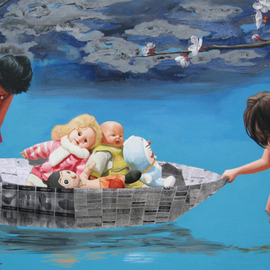 Nabendu Roy: 'imagination of little girl 7', 2020 Acrylic Painting, Conceptual. Artist Description: Inspiration aEUR