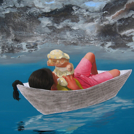 Nabendu Roy: 'imagination of little girl 8', 2020 Acrylic Painting, Conceptual. Artist Description:  Inspiration aEUR