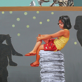 Nabendu Roy: 'imagination of little girl 9', 2020 Acrylic Painting, Conceptual. Artist Description: Inspiration aEUR