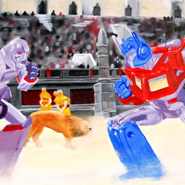 Artie Abello: 'Transformers', 2004 Oil Painting, Comics. 
